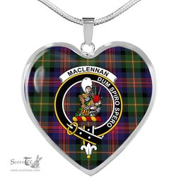 MacLennan Scottish Clan Heart Necklacemother's day gifts, gifts for mom, best gift for girlfriend, Tartan Heart Necklace Jewelry, Gold Heart Necklace, Silver Heart Necklace, Plaid Heart Necklace