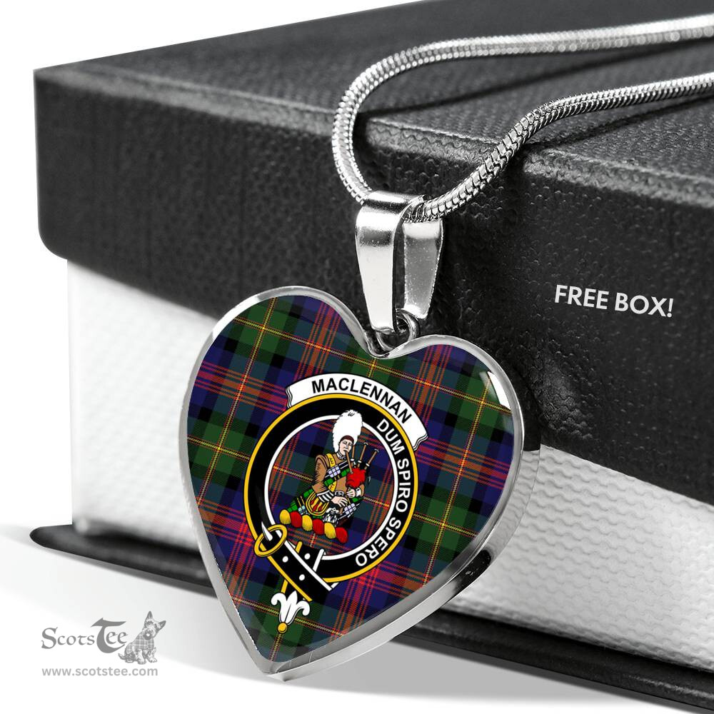 MacLennan Scottish Clan Heart Necklacemother's day gifts, gifts for mom, best gift for girlfriend, Tartan Heart Necklace Jewelry, Gold Heart Necklace, Silver Heart Necklace, Plaid Heart Necklace