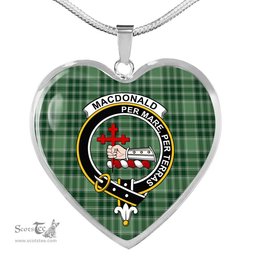 MacDonald Of Sleat Lord Of The Isles Hunting Scottish Clan Heart Necklacemother's day gifts, gifts for mom, best gift for girlfriend, Tartan Heart Necklace Jewelry, Gold Heart Necklace, Silver Heart Necklace, Plaid Heart Necklace
