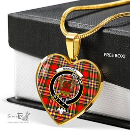 MacGill Scottish Clan Heart Necklacemother's day gifts, gifts for mom, best gift for girlfriend, Tartan Heart Necklace Jewelry, Gold Heart Necklace, Silver Heart Necklace, Plaid Heart Necklace