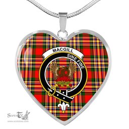 MacGill Scottish Clan Heart Necklacemother's day gifts, gifts for mom, best gift for girlfriend, Tartan Heart Necklace Jewelry, Gold Heart Necklace, Silver Heart Necklace, Plaid Heart Necklace