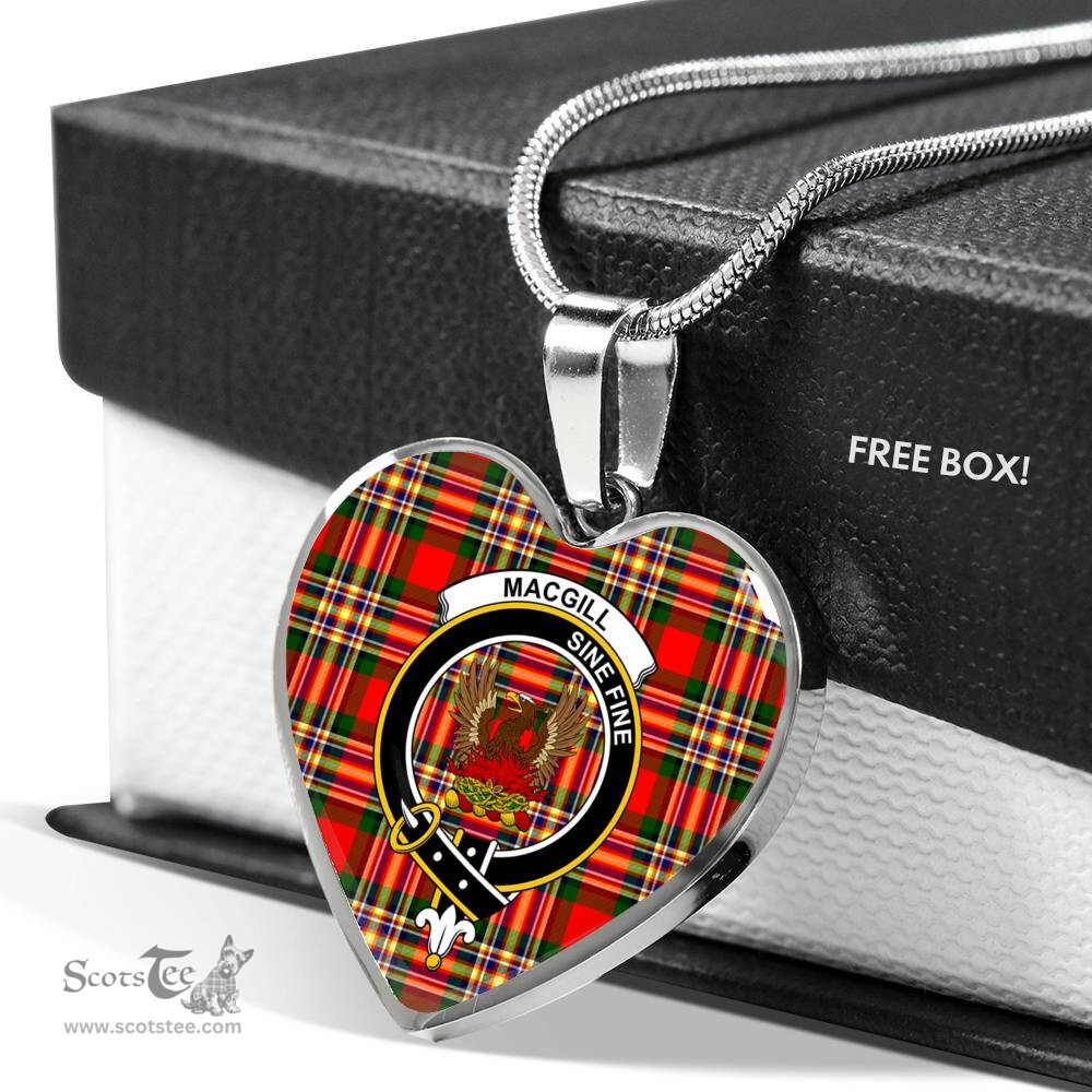 MacGill Scottish Clan Heart Necklacemother's day gifts, gifts for mom, best gift for girlfriend, Tartan Heart Necklace Jewelry, Gold Heart Necklace, Silver Heart Necklace, Plaid Heart Necklace