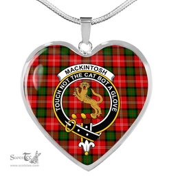 MacKintosh Scottish Clan Heart Necklacemother's day gifts, gifts for mom, best gift for girlfriend, Tartan Heart Necklace Jewelry, Gold Heart Necklace, Silver Heart Necklace, Plaid Heart Necklace