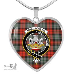 MacLachlan Weathered Scottish Clan Heart Necklacemother's day gifts, gifts for mom, best gift for girlfriend, Tartan Heart Necklace Jewelry, Gold Heart Necklace, Silver Heart Necklace, Plaid Heart Necklace