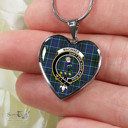MacInnes Modern Scottish Clan Heart Necklacemother's day gifts, gifts for mom, best gift for girlfriend, Tartan Heart Necklace Jewelry, Gold Heart Necklace, Silver Heart Necklace, Plaid Heart Necklace