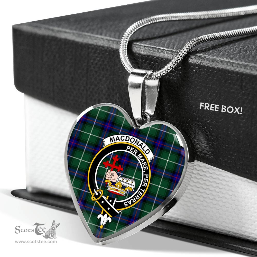 MacDonald Clan Donald Of The Isles Hunting Modern Scottish Clan Heart Necklacemother's day gifts, gifts for mom, best gift for girlfriend, Tartan Heart Necklace Jewelry, Gold Heart Necklace, Silver Heart Necklace, Plaid Heart Necklace