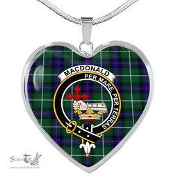 MacDonald Clan Donald Of The Isles Hunting Modern Scottish Clan Heart Necklacemother's day gifts, gifts for mom, best gift for girlfriend, Tartan Heart Necklace Jewelry, Gold Heart Necklace, Silver Heart Necklace, Plaid Heart Necklace