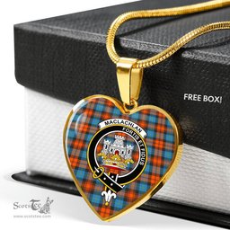 MacLachlan Ancient Scottish Clan Heart Necklacemother's day gifts, gifts for mom, best gift for girlfriend, Tartan Heart Necklace Jewelry, Gold Heart Necklace, Silver Heart Necklace, Plaid Heart Necklace