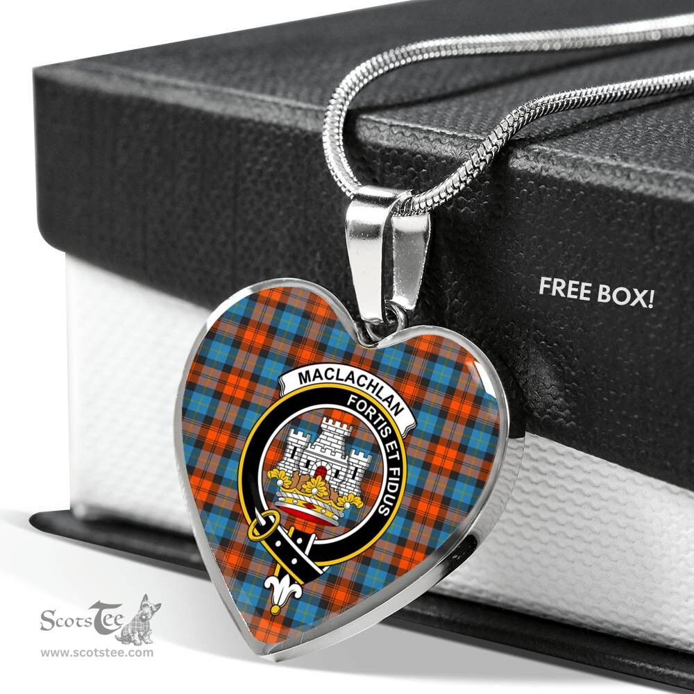 MacLachlan Ancient Scottish Clan Heart Necklacemother's day gifts, gifts for mom, best gift for girlfriend, Tartan Heart Necklace Jewelry, Gold Heart Necklace, Silver Heart Necklace, Plaid Heart Necklace