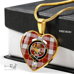MacFie Of Dreghorm Scottish Clan Heart Necklacemother's day gifts, gifts for mom, best gift for girlfriend, Tartan Heart Necklace Jewelry, Gold Heart Necklace, Silver Heart Necklace, Plaid Heart Necklace