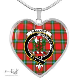 MacLaine Of Lochbuie Scottish Clan Heart Necklacemother's day gifts, gifts for mom, best gift for girlfriend, Tartan Heart Necklace Jewelry, Gold Heart Necklace, Silver Heart Necklace, Plaid Heart Necklace