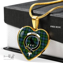 MacKie Scottish Clan Heart Necklacemother's day gifts, gifts for mom, best gift for girlfriend, Tartan Heart Necklace Jewelry, Gold Heart Necklace, Silver Heart Necklace, Plaid Heart Necklace
