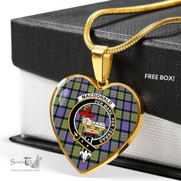 MacDonald Clan Donald Ancient Scottish Clan Heart Necklacemother's day gifts, gifts for mom, best gift for girlfriend, Tartan Heart Necklace Jewelry, Gold Heart Necklace, Silver Heart Necklace, Plaid Heart Necklace