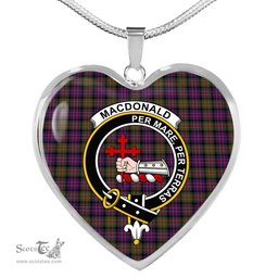 MacDonald Of Sleat Modern Scottish Clan Heart Necklacemother's day gifts, gifts for mom, best gift for girlfriend, Tartan Heart Necklace Jewelry, Gold Heart Necklace, Silver Heart Necklace, Plaid Heart Necklace