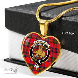 MacGillivray Modern Scottish Clan Heart Necklacemother's day gifts, gifts for mom, best gift for girlfriend, Tartan Heart Necklace Jewelry, Gold Heart Necklace, Silver Heart Necklace, Plaid Heart Necklace
