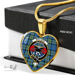 MacLeod Of Harris Ancient Scottish Clan Heart Necklacemother's day gifts, gifts for mom, best gift for girlfriend, Tartan Heart Necklace Jewelry, Gold Heart Necklace, Silver Heart Necklace, Plaid Heart Necklace