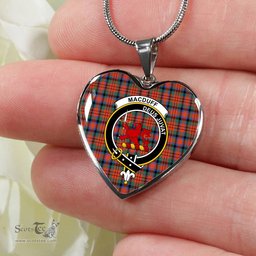 MacDuff Ancient Scottish Clan Heart Necklacemother's day gifts, gifts for mom, best gift for girlfriend, Tartan Heart Necklace Jewelry, Gold Heart Necklace, Silver Heart Necklace, Plaid Heart Necklace