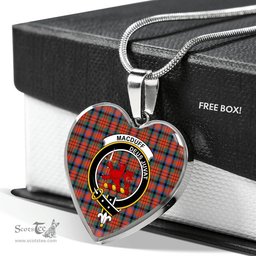 MacDuff Ancient Scottish Clan Heart Necklacemother's day gifts, gifts for mom, best gift for girlfriend, Tartan Heart Necklace Jewelry, Gold Heart Necklace, Silver Heart Necklace, Plaid Heart Necklace
