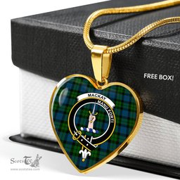 MacKay Modern Scottish Clan Heart Necklacemother's day gifts, gifts for mom, best gift for girlfriend, Tartan Heart Necklace Jewelry, Gold Heart Necklace, Silver Heart Necklace, Plaid Heart Necklace