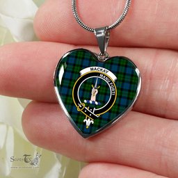 MacKay Modern Scottish Clan Heart Necklacemother's day gifts, gifts for mom, best gift for girlfriend, Tartan Heart Necklace Jewelry, Gold Heart Necklace, Silver Heart Necklace, Plaid Heart Necklace