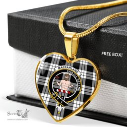 MacFarlane Black & White Scottish Clan Heart Necklacemother's day gifts, gifts for mom, best gift for girlfriend, Tartan Heart Necklace Jewelry, Gold Heart Necklace, Silver Heart Necklace, Plaid Heart Necklace