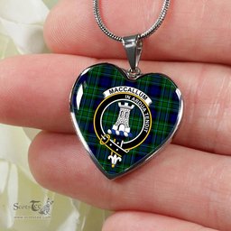 MacCallum Modern Scottish Clan Heart Necklacemother's day gifts, gifts for mom, best gift for girlfriend, Tartan Heart Necklace Jewelry, Gold Heart Necklace, Silver Heart Necklace, Plaid Heart Necklace
