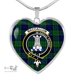 MacCallum Modern Scottish Clan Heart Necklacemother's day gifts, gifts for mom, best gift for girlfriend, Tartan Heart Necklace Jewelry, Gold Heart Necklace, Silver Heart Necklace, Plaid Heart Necklace