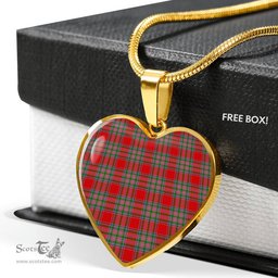MacBean Scottish Clan Heart Necklacemother's day gifts, gifts for mom, best gift for girlfriend, Tartan Heart Necklace Jewelry, Gold Heart Necklace, Silver Heart Necklace, Plaid Heart Necklace
