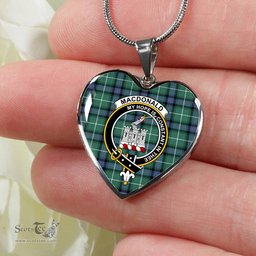 MacDonald Clan Ranald Of The Isles Hunting Ancient Scottish Clan Heart Necklacemother's day gifts, gifts for mom, best gift for girlfriend, Tartan Heart Necklace Jewelry, Gold Heart Necklace, Silver Heart Necklace, Plaid Heart Necklace