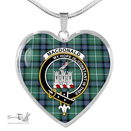 MacDonald Clan Ranald Of The Isles Hunting Ancient Scottish Clan Heart Necklacemother's day gifts, gifts for mom, best gift for girlfriend, Tartan Heart Necklace Jewelry, Gold Heart Necklace, Silver Heart Necklace, Plaid Heart Necklace