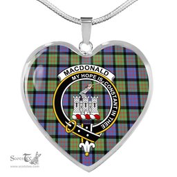 MacDonald Clan Ranald Ancient Scottish Clan Heart Necklacemother's day gifts, gifts for mom, best gift for girlfriend, Tartan Heart Necklace Jewelry, Gold Heart Necklace, Silver Heart Necklace, Plaid Heart Necklace
