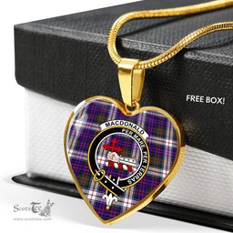 MacDonald Of Sleat Dress Modern Scottish Clan Heart Necklacemother's day gifts, gifts for mom, best gift for girlfriend, Tartan Heart Necklace Jewelry, Gold Heart Necklace, Silver Heart Necklace, Plaid Heart Necklace
