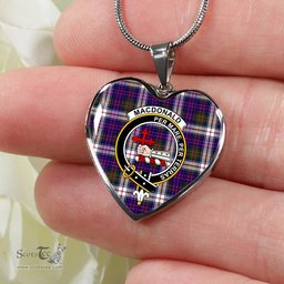 MacDonald Of Sleat Dress Modern Scottish Clan Heart Necklacemother's day gifts, gifts for mom, best gift for girlfriend, Tartan Heart Necklace Jewelry, Gold Heart Necklace, Silver Heart Necklace, Plaid Heart Necklace
