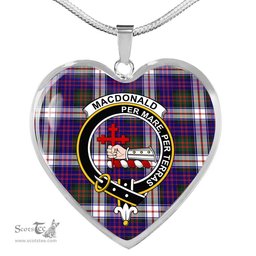 MacDonald Of Sleat Dress Modern Scottish Clan Heart Necklacemother's day gifts, gifts for mom, best gift for girlfriend, Tartan Heart Necklace Jewelry, Gold Heart Necklace, Silver Heart Necklace, Plaid Heart Necklace