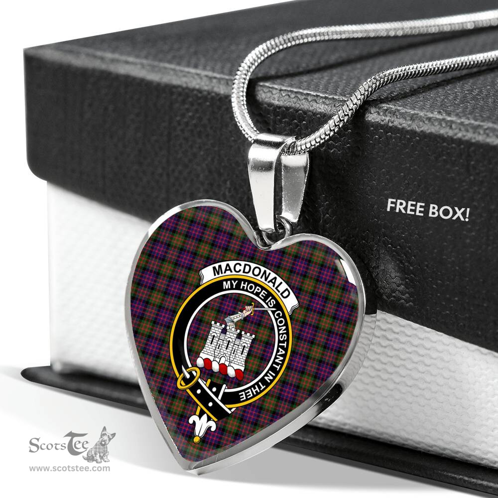 MacDonald Clan Ranald Modern Scottish Clan Heart Necklacemother's day gifts, gifts for mom, best gift for girlfriend, Tartan Heart Necklace Jewelry, Gold Heart Necklace, Silver Heart Necklace, Plaid Heart Necklace