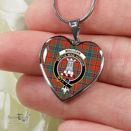 MacLean Of Duart Ancient Scottish Clan Heart Necklacemother's day gifts, gifts for mom, best gift for girlfriend, Tartan Heart Necklace Jewelry, Gold Heart Necklace, Silver Heart Necklace, Plaid Heart Necklace