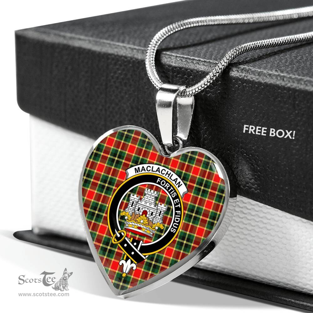 MacLachlan Hunting Modern Scottish Clan Heart Necklacemother's day gifts, gifts for mom, best gift for girlfriend, Tartan Heart Necklace Jewelry, Gold Heart Necklace, Silver Heart Necklace, Plaid Heart Necklace