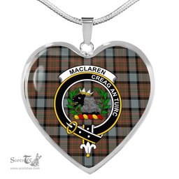 MacLaren Weathered Scottish Clan Heart Necklacemother's day gifts, gifts for mom, best gift for girlfriend, Tartan Heart Necklace Jewelry, Gold Heart Necklace, Silver Heart Necklace, Plaid Heart Necklace