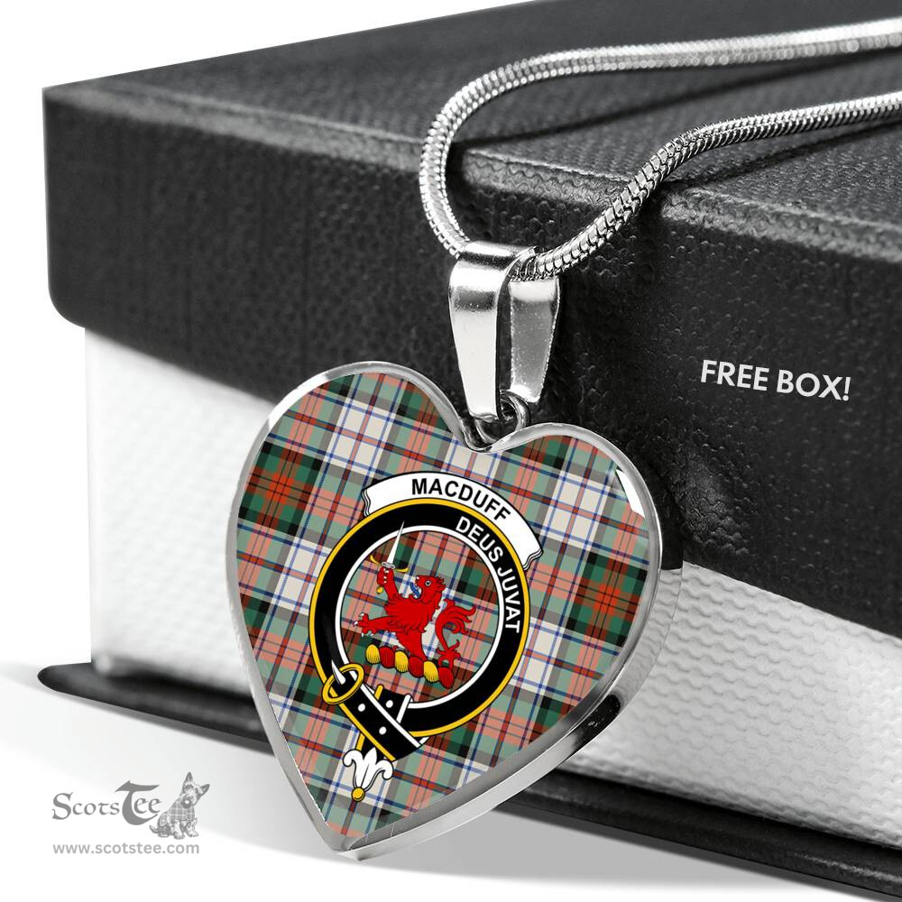 MacDuff Dress Ancient Scottish Clan Heart Necklacemother's day gifts, gifts for mom, best gift for girlfriend, Tartan Heart Necklace Jewelry, Gold Heart Necklace, Silver Heart Necklace, Plaid Heart Necklace