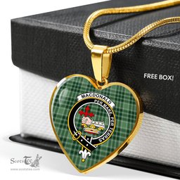 MacDonald Clan Donald Lord Of The Isles Hunting Scottish Clan Heart Necklacemother's day gifts, gifts for mom, best gift for girlfriend, Tartan Heart Necklace Jewelry, Gold Heart Necklace, Silver Heart Necklace, Plaid Heart Necklace
