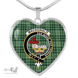 MacDonald Clan Donald Lord Of The Isles Hunting Scottish Clan Heart Necklacemother's day gifts, gifts for mom, best gift for girlfriend, Tartan Heart Necklace Jewelry, Gold Heart Necklace, Silver Heart Necklace, Plaid Heart Necklace