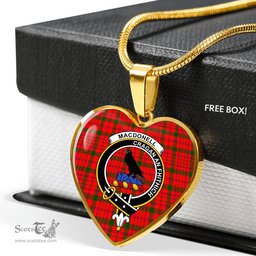 MacDonell Of Keppoch Scottish Clan Heart Necklacemother's day gifts, gifts for mom, best gift for girlfriend, Tartan Heart Necklace Jewelry, Gold Heart Necklace, Silver Heart Necklace, Plaid Heart Necklace