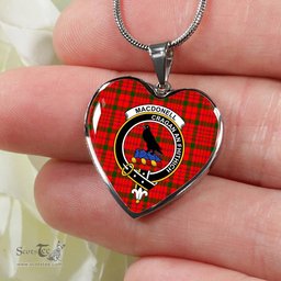 MacDonell Of Keppoch Scottish Clan Heart Necklacemother's day gifts, gifts for mom, best gift for girlfriend, Tartan Heart Necklace Jewelry, Gold Heart Necklace, Silver Heart Necklace, Plaid Heart Necklace
