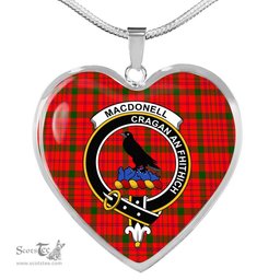 MacDonell Of Keppoch Scottish Clan Heart Necklacemother's day gifts, gifts for mom, best gift for girlfriend, Tartan Heart Necklace Jewelry, Gold Heart Necklace, Silver Heart Necklace, Plaid Heart Necklace