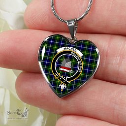 MacNeil Of Barra Modern Scottish Clan Heart Necklacemother's day gifts, gifts for mom, best gift for girlfriend, Tartan Heart Necklace Jewelry, Gold Heart Necklace, Silver Heart Necklace, Plaid Heart Necklace