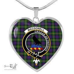 MacDonell Of Glengarry Scottish Clan Heart Necklacemother's day gifts, gifts for mom, best gift for girlfriend, Tartan Heart Necklace Jewelry, Gold Heart Necklace, Silver Heart Necklace, Plaid Heart Necklace