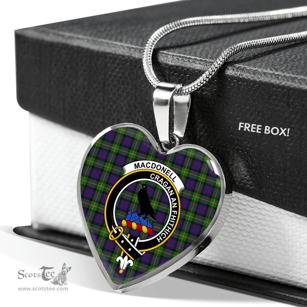 MacDonell Of Glengarry Scottish Clan Heart Necklacemother's day gifts, gifts for mom, best gift for girlfriend, Tartan Heart Necklace Jewelry, Gold Heart Necklace, Silver Heart Necklace, Plaid Heart Necklace