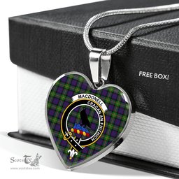 MacDonell Of Glengarry Scottish Clan Heart Necklacemother's day gifts, gifts for mom, best gift for girlfriend, Tartan Heart Necklace Jewelry, Gold Heart Necklace, Silver Heart Necklace, Plaid Heart Necklace