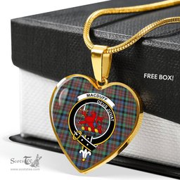 MacDuff Hunting Ancient Scottish Clan Heart Necklacemother's day gifts, gifts for mom, best gift for girlfriend, Tartan Heart Necklace Jewelry, Gold Heart Necklace, Silver Heart Necklace, Plaid Heart Necklace