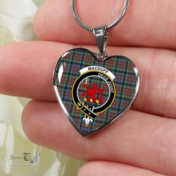 MacDuff Hunting Ancient Scottish Clan Heart Necklacemother's day gifts, gifts for mom, best gift for girlfriend, Tartan Heart Necklace Jewelry, Gold Heart Necklace, Silver Heart Necklace, Plaid Heart Necklace